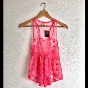 NWT ✨ Hollister Pink Lace Tank